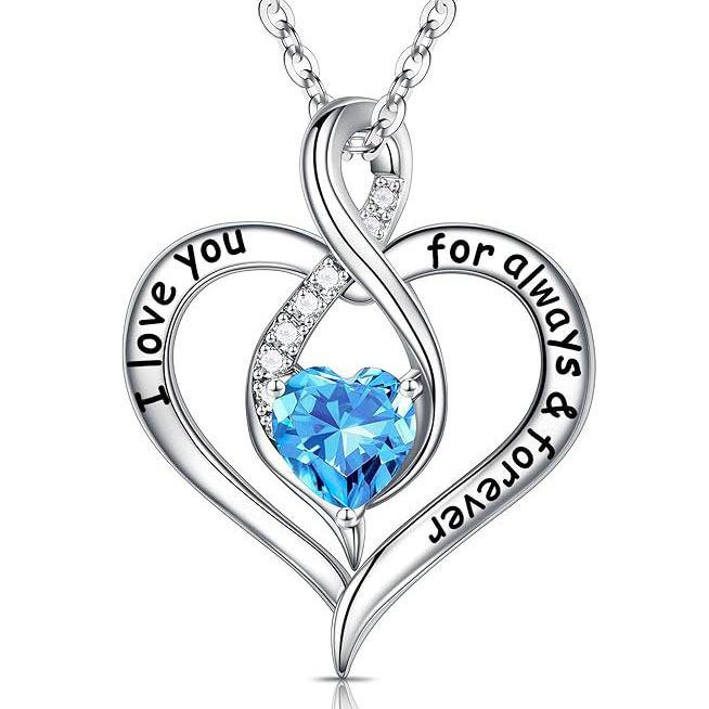 I Love You Infinity Heart Pendant Necklace For Women Stylish Versatile Fashion Jewelry Gift