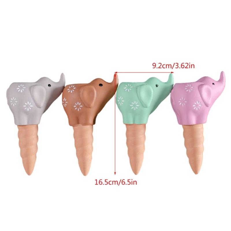 4 macetas autorriego con forma de elefante de terracota, con pinchos y globos autorriego.