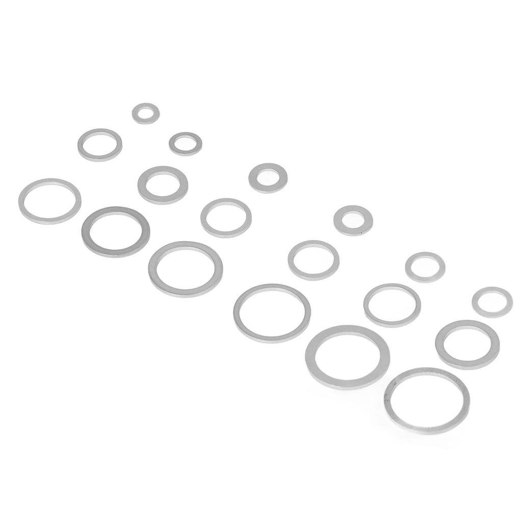540Pcs Sealing Washer Kit Corrosion Resistant O Ring Aluminum Alloy Washer Set for Automobiles