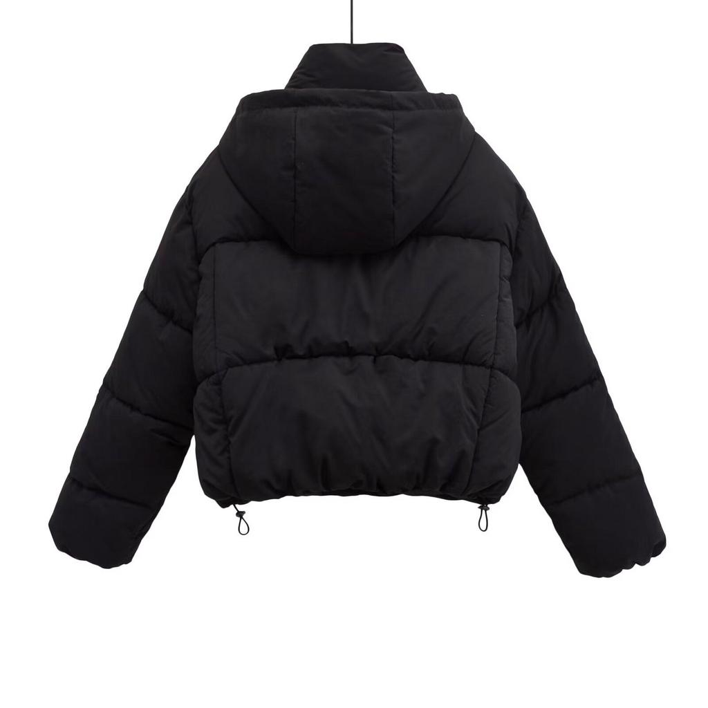 Autumn New Women's Fashion French Niche Loose and Versatile Hooded Short Jacket Short Bread Jacket Cotton Jacket
