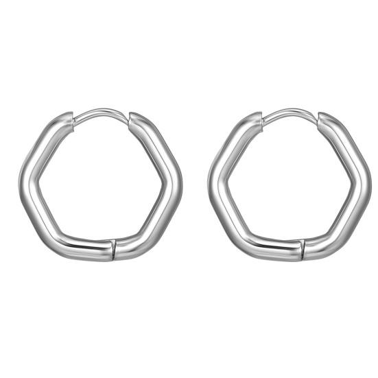 1 Pair Earrings Geometric Titanium Steel Multi-Shapes Polished Small Five Pointed Star Ladies