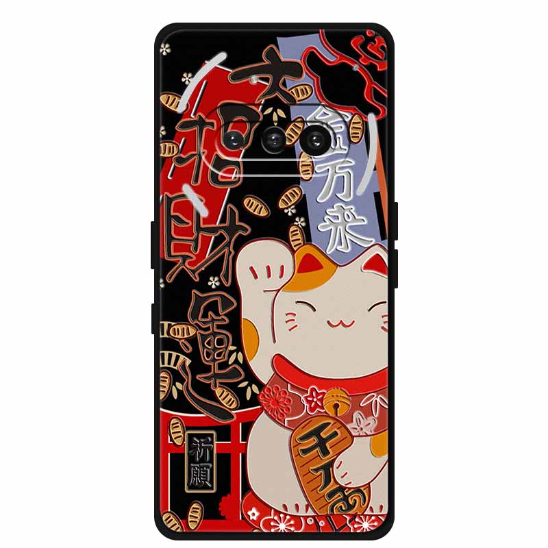 For Nothing Phone (3a) Case 3D Relief Flower Emboss Black Silicone Funda For Nothing Phone 3A A059 3D Back Cover Cartoon Bumper