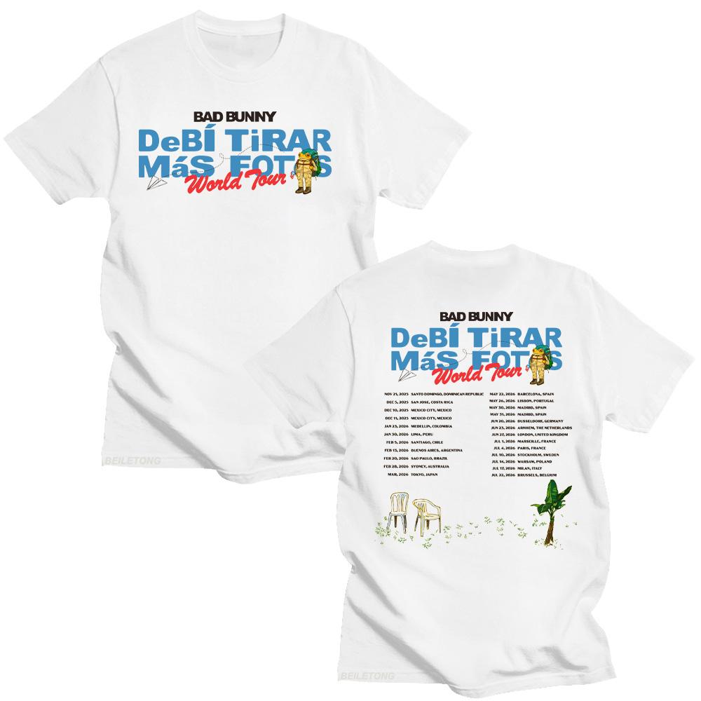 Bad Bunny Musi Robić WIĘCEJ ZDJĘĆ Koszulka z Trasy Koncertowej Bawełniana Koszulka z Krótkim Rękawem Unisex Streetwear Merch Bad Bunny T-shirty Nowe Ubrania