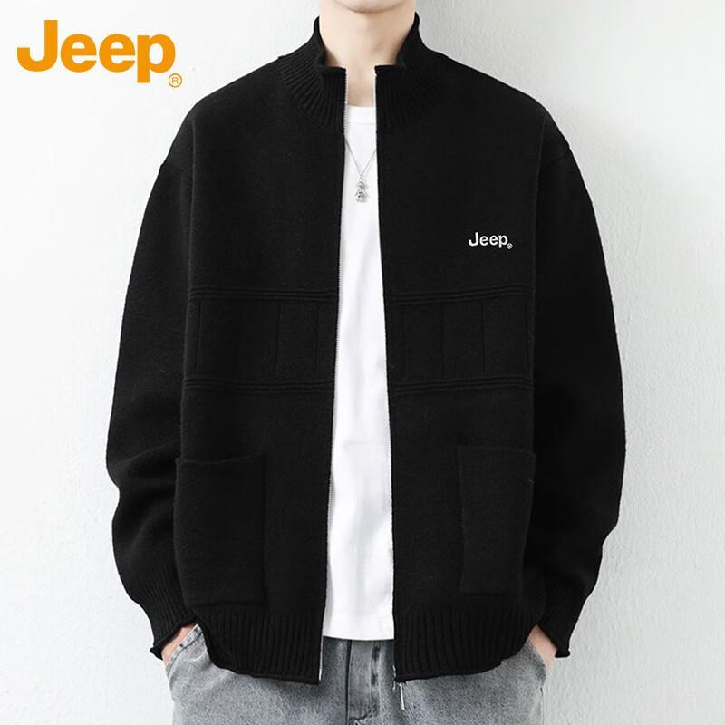 Jeep Men's Winter Thick Knit Cardigan Sweater