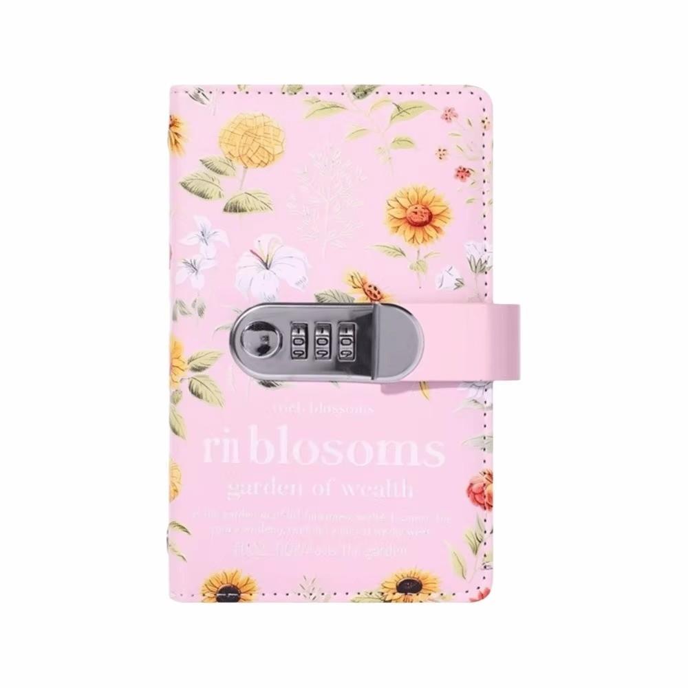 Large Capacity Money Organizer Lockable Cash Envelope Sunflower Print Budget Binder  Office
