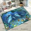 27 Style 3D Illusion Sea Underwater World Dolphin Rug for Bedroom Living Room Sofa Home Doormat Decor, Kids Non-slip Floor Mat