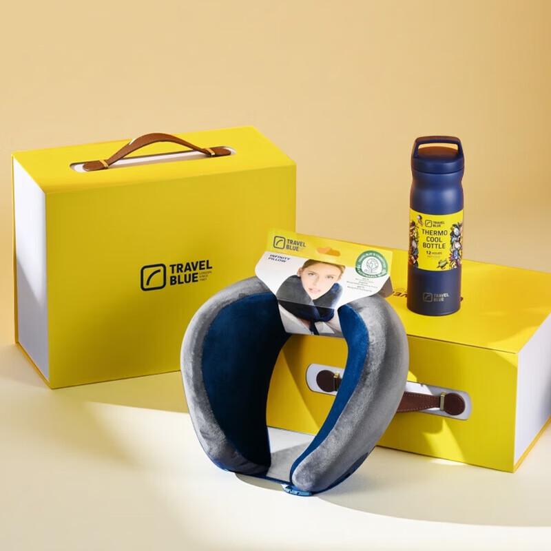 

Travel Blue Memory Foam V-Pillow & Insulated Mug Travel Set