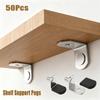 50Pcs Shelf Brackets Support Studs Pegs L Shaped Metal Pin Shelves Seperator Furniture Shelf Wall Mount Bracket Cabinet Holder