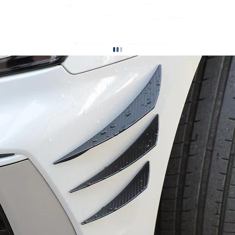 Carbon Fiber Front Bumper Lip Splitter Fins Body Spoiler Canard Valence Chin for All Models