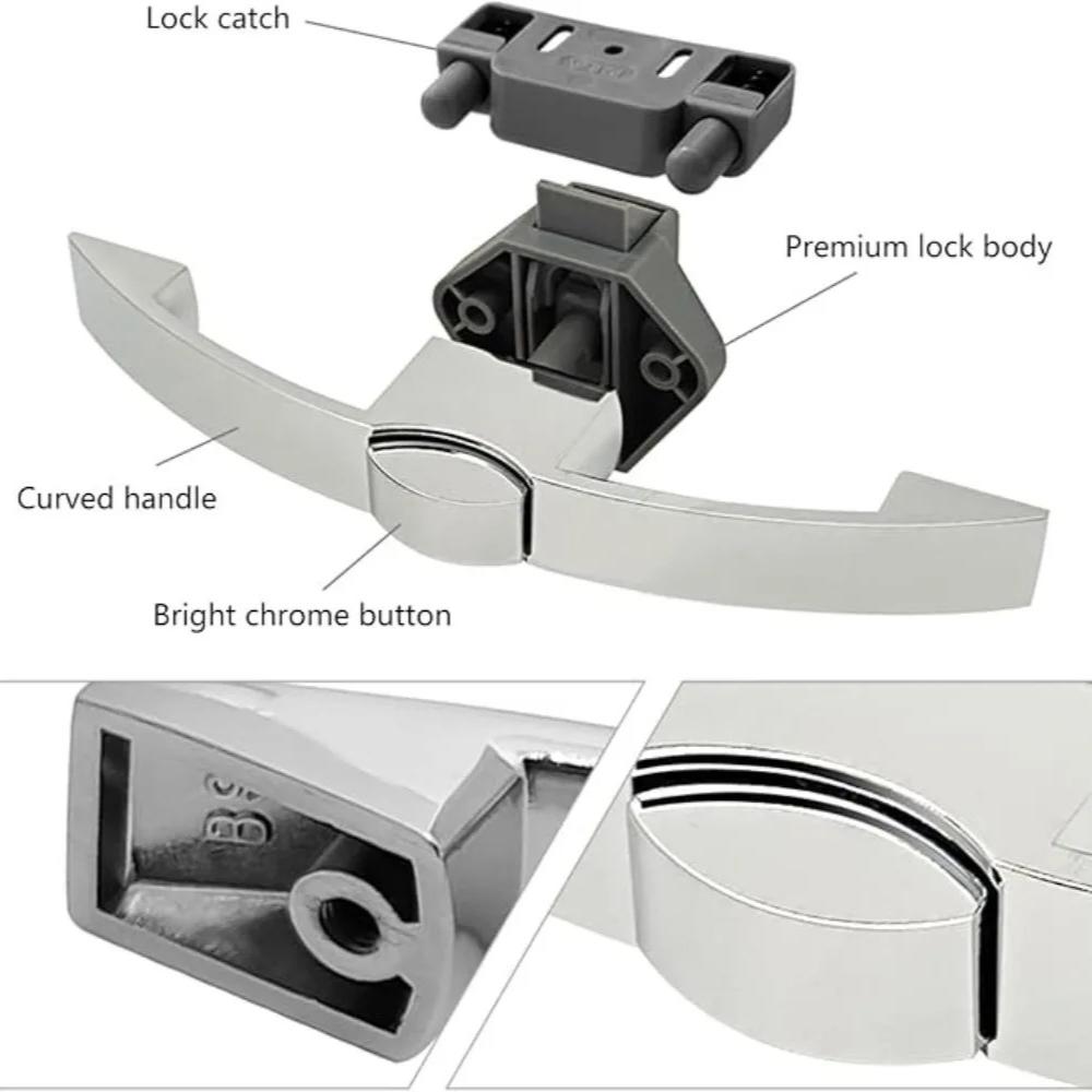 128mm hole distance Camper Car Push Lock RV Caravan Boat Cabinet Locks Handle Home Drawer Latch Button Motorhome
