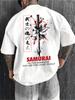 Unisex Unisex Tshirt Samurai Graphic Tee Short Sleeve Cotton Streetwear Aesthetic Urban Oversized Casual Tops