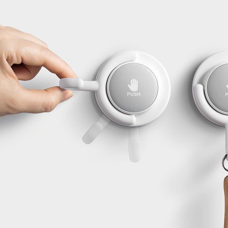 Drehbarer Saugknapfhaken Flacher und gebogener Haken Wand Starkes Vakuum Selbstverriegelnd Bohrfrei Tragfähig Klebehaken