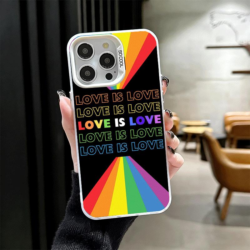 LGBT Rainbow Love Is Love Shockproof Phone Case for iPhone 17 Air 16 16E 15 Pro Max 14 Plus 13 Mini 12 Back Cover Anti Fall Fund