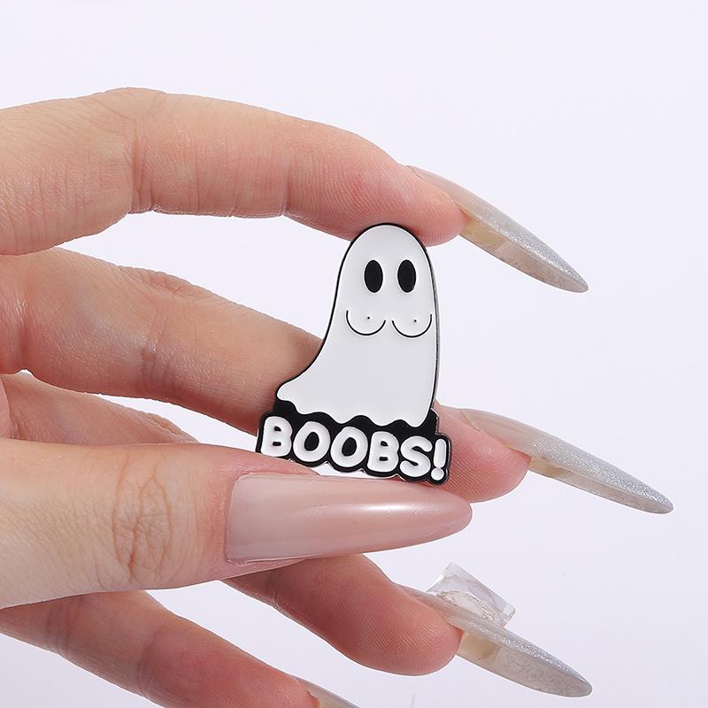 BOOTY BOOBS Enamel Pins Custom Sexy Ghost Brooches Lapel Badges Clothes Halloween Funny Jewelry Gift for Friends