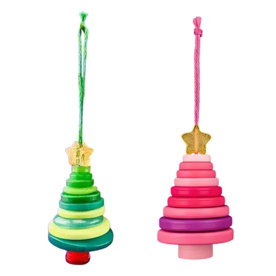 Yousheng DIY Button Christmas Ornament Kit Stacked Colorful Buttons Christmas Snowman/Santa/Angel/Tree Craft Making Set for Holiday Decor