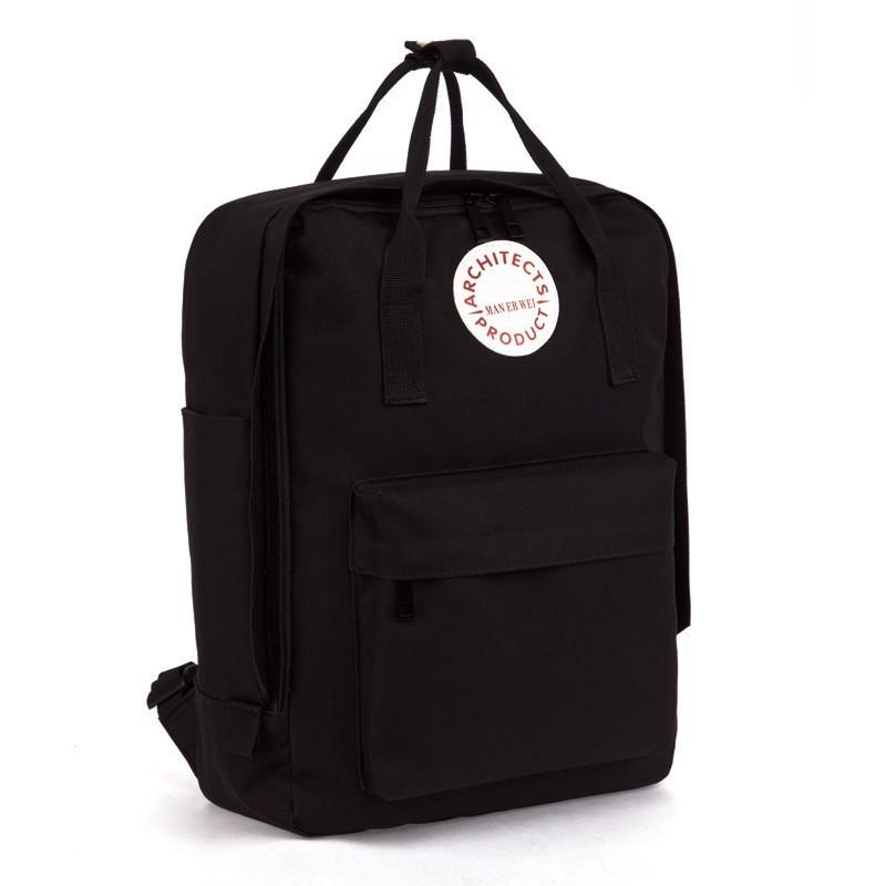 Er Wei Man Letter Print Canvas Leather Backpack Camping Schoolbag Bag Travel