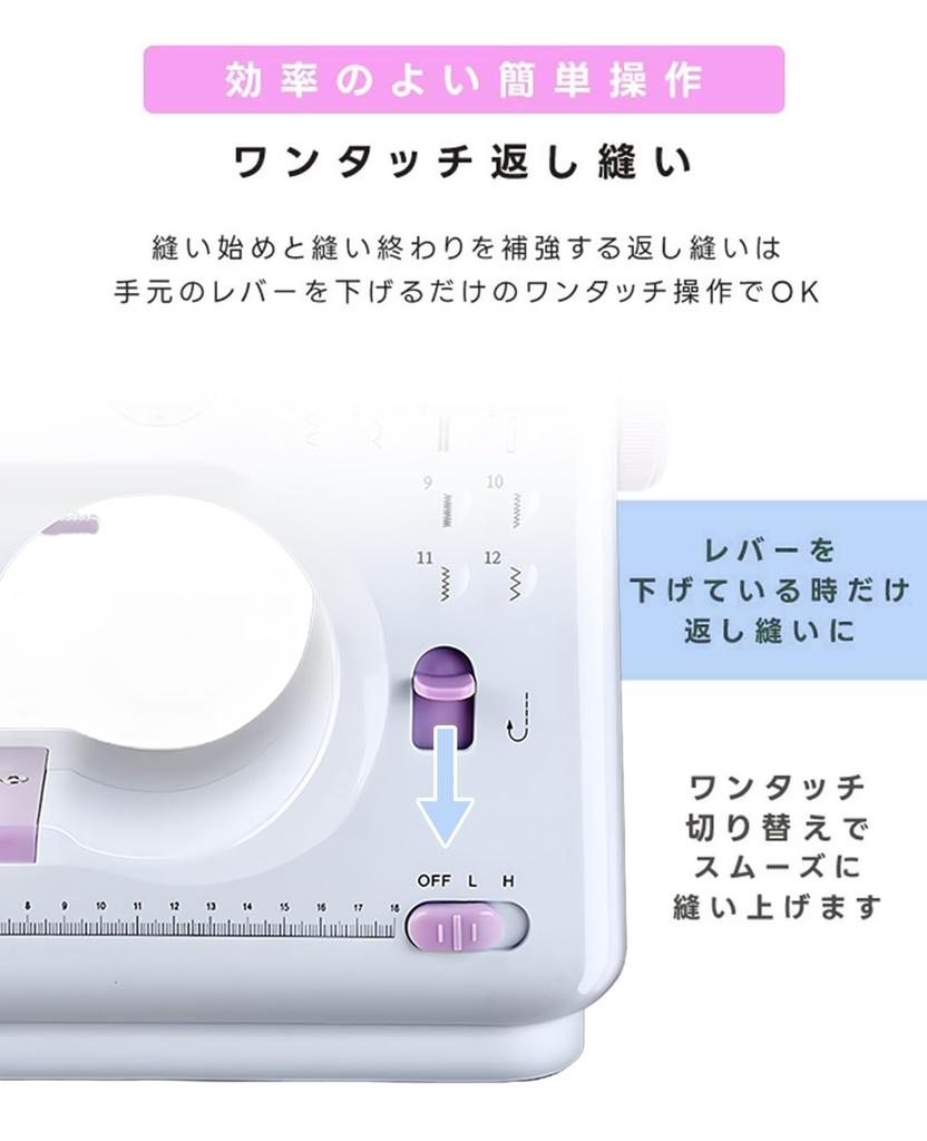 Beginner-friendly electric sewing machine with 12 stitch types, reverse stitch function, 2-way power supply, adjustable speed, 42 sewing accessories,