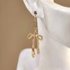 New Bow-Knot Fringe Earrings Elegant gold-tone earrings with a sophisticated aesthetic Ladies' earrings