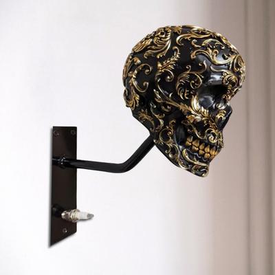 Skull Motorcycle Helmet Holder Wall Mount Heavy Duty Resin Universal Motorbike Bicycle Sports Helmet Skull Hanger Bracket Display Rack