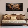 1pcs Wooden World Map Frameless Canvas Decorative Hanging Painting Living Room Study Office Modern Minimalist Style Home Wall De