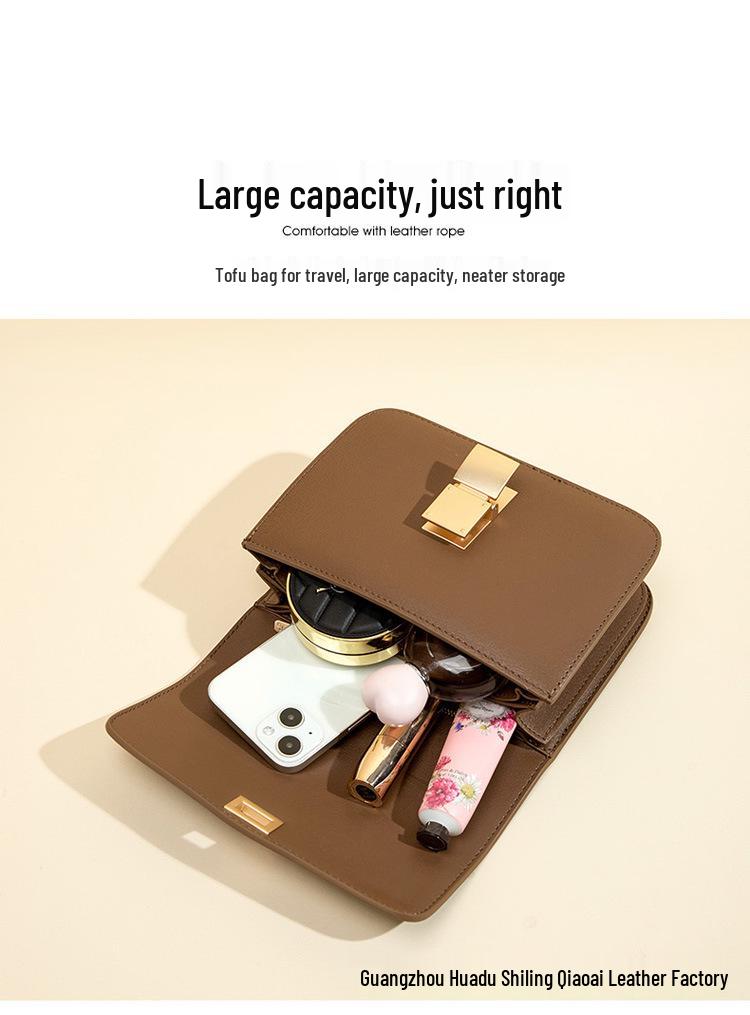 2025 Women's Genuine Leather Tofu Crossbody Bag - Fashionable Summer Shoulder Bag