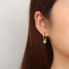 925 Silver Ear Needle Exquisite Heart Pendant Hoop Earrings Fashion Geometric Zircon Stud Earrings Women's Fine Jewelry
