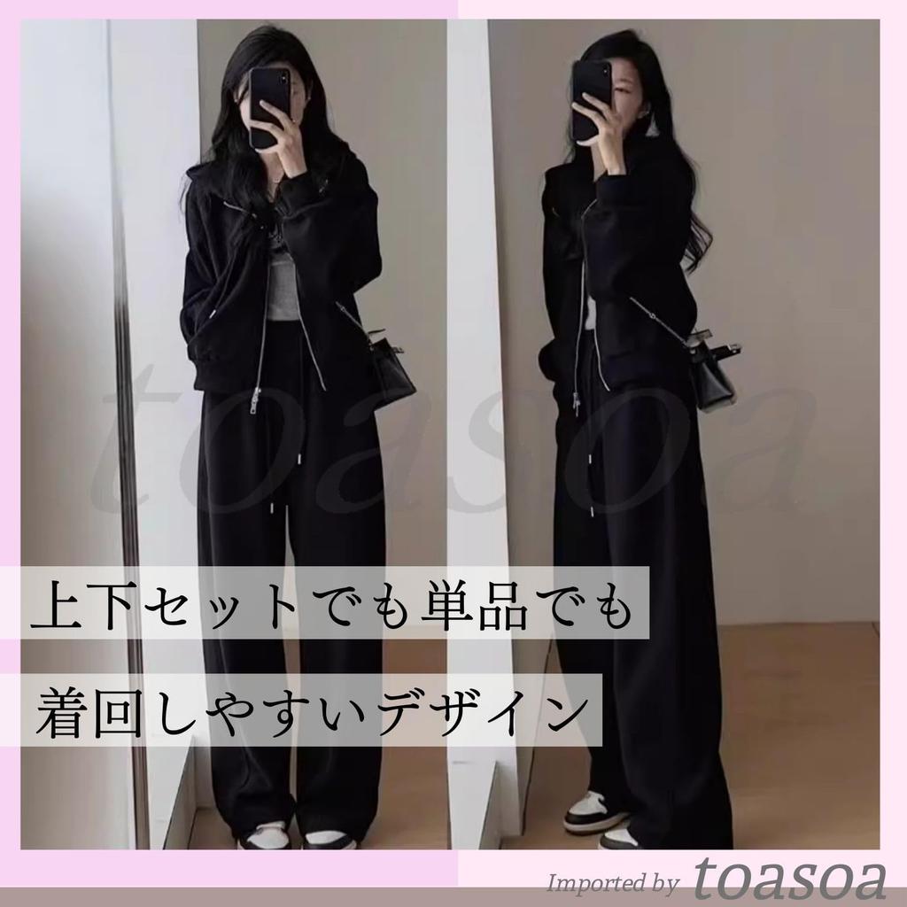 Toasoa Tracksuit Set Women's Full-Zip (2XL, Gray/Beige)