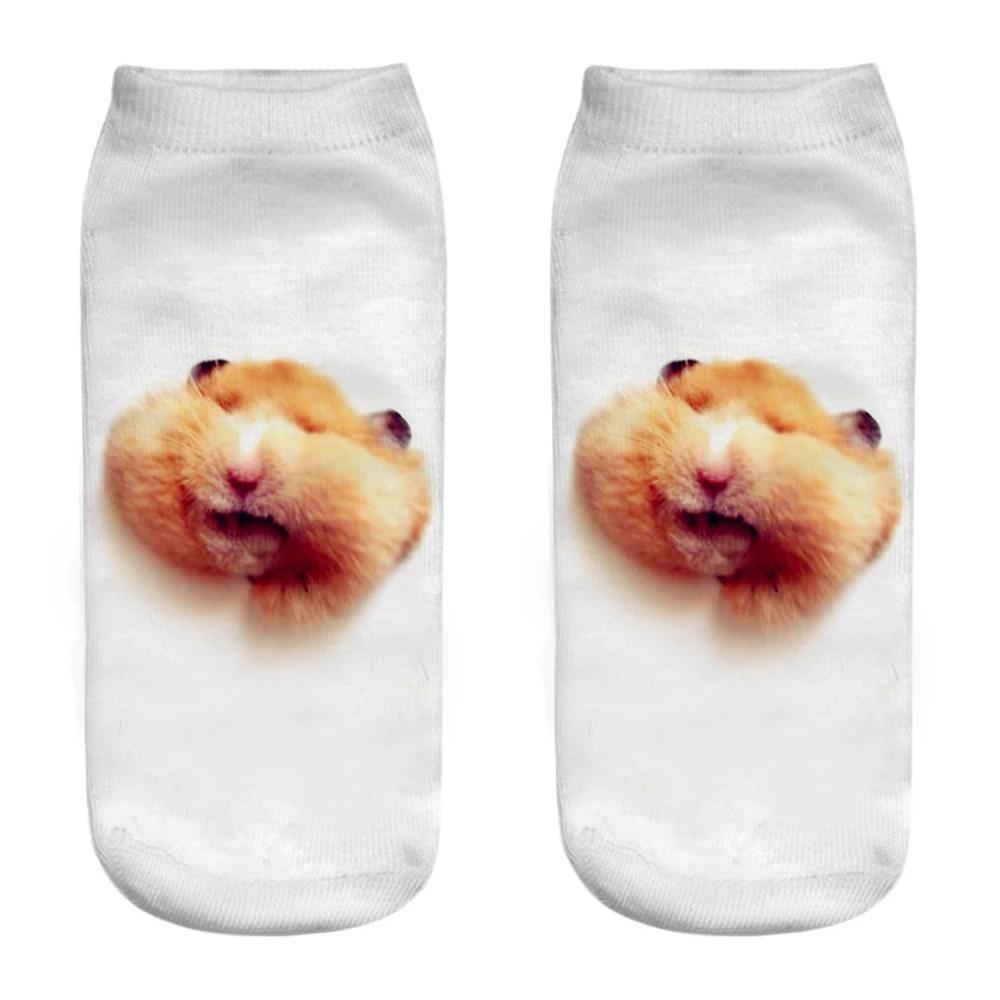 Funny and Cute Animal Fitness Socks, 3D Printed Mouse Totoro for Women