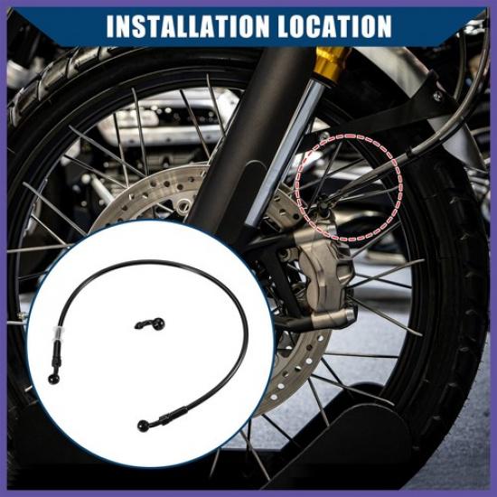 1 Set 70cm Length Motorcycle Hydraulic Brake Line Oil Hose Fitting w/ Banjo