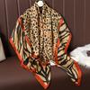 110cm Large Shawl Silk Square Scarf for Women Luxury Print Hijab Bandana Muslim Headband Wrap Beach Stoles Foulard Echarpe 2023