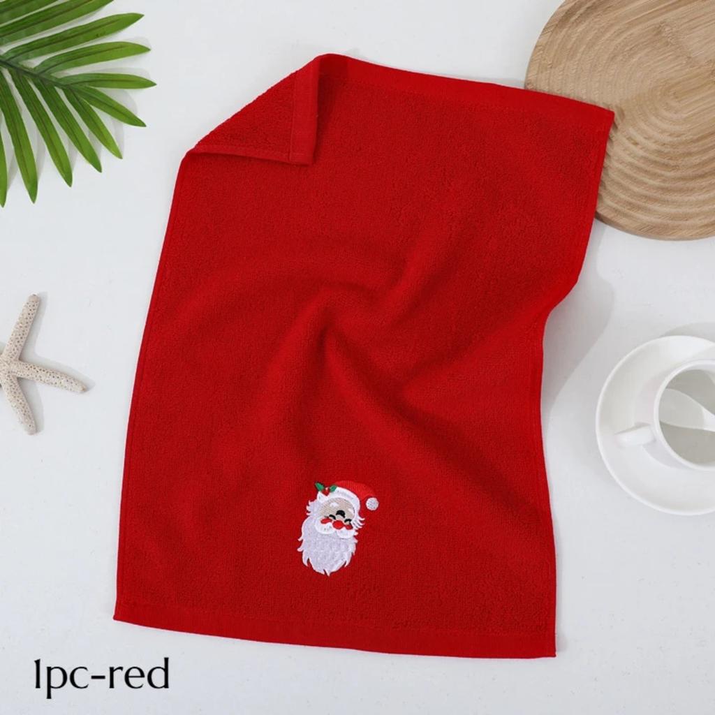 Santa Reindeer Ornament Design Vintage Christmas Towels Uses For Kitchen Bathroom Holiday Decoration