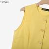 ZANZEA Women Sleeveless Vest Tops and Long Pants Summer Two Piece Suit Sets
