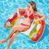 Inflatable Mattress Chair Lounger Swimming Chair Cup Holders Rainbow
