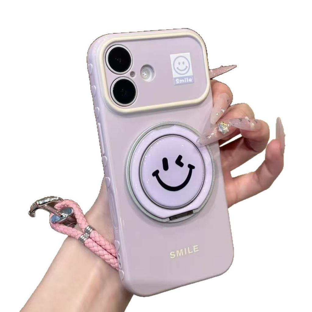 Simple Smiley Face Bracket Is Suitable for Apple 11promax Mobile Phone Iphone11 Huawei Love Window Soft Case