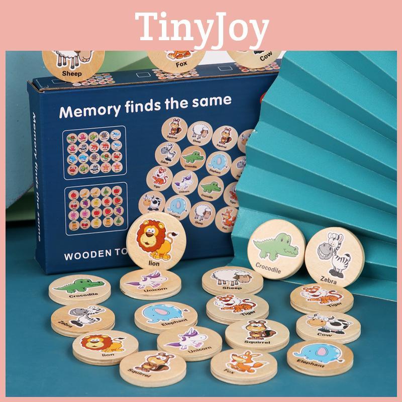 Educational Wooden Matching Puzzle For Children With Forest Animal Fruit Theme