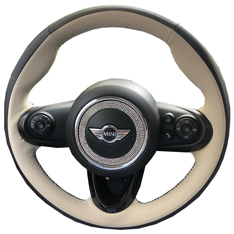 

For MINI Cooper S JCW F60 F55 F54 F56 F57 Hand-stitched Black Non-slip Car Steering Wheel