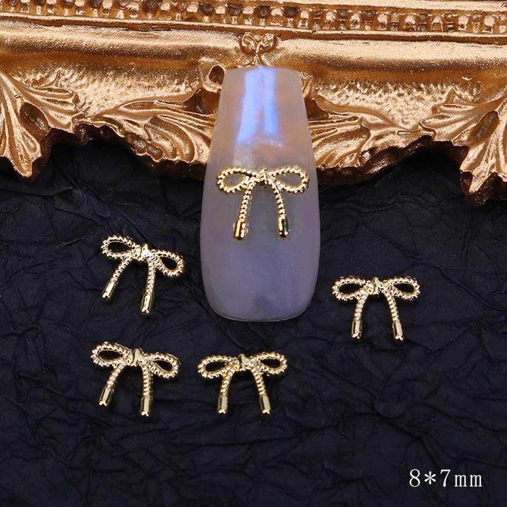 Accessories Gold Silver Bow Nail Decorations Nail Art Jewelry Nail Rhinestones 3D Nail Art Drills
