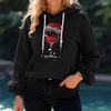 Women's Christmas Print Loose Casual Long Sleeve Hooded Sweatshirt