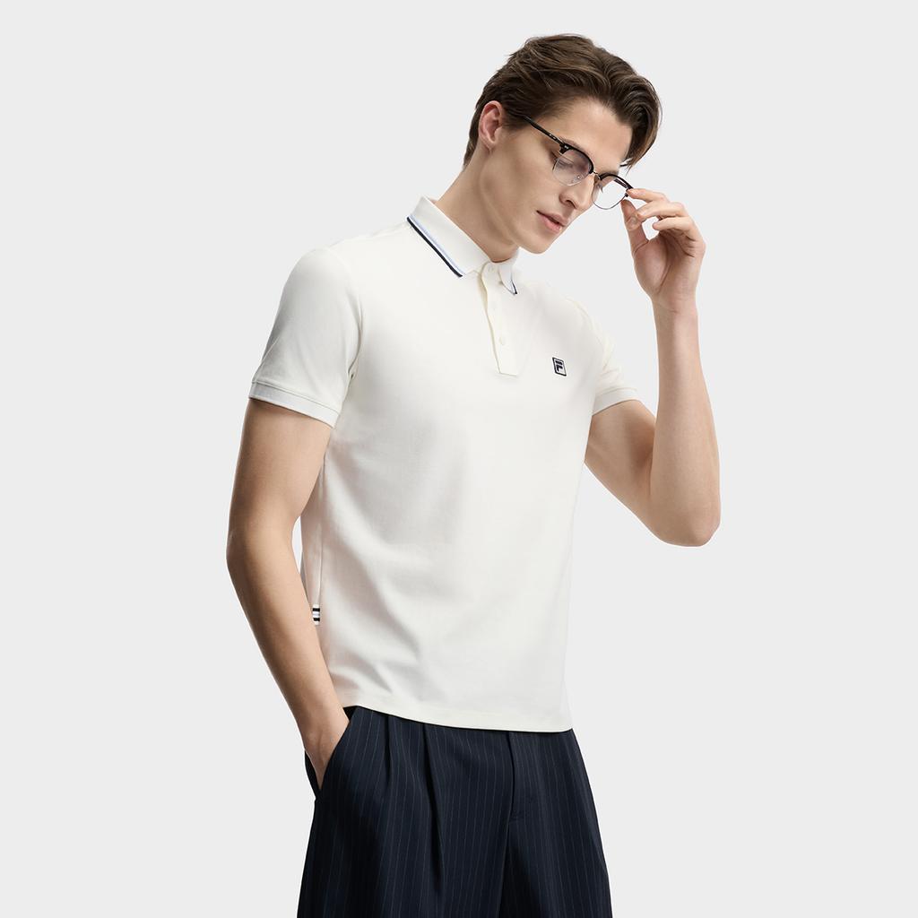Fila Heritage Cool Feel Pullover Knit Polo Shirt Men Tops F11M628110F-WT