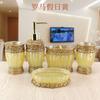 Beautiful Butterfly Floral 5PCS Resin Bathroom Accessories Set Soap Dispenser Toothbrush Holder Tumbler LO1127636