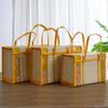 Cesta retangular para piquenique ao ar livre, estilo pastoral, presentes, embalagem, cesta para lanches, frutas