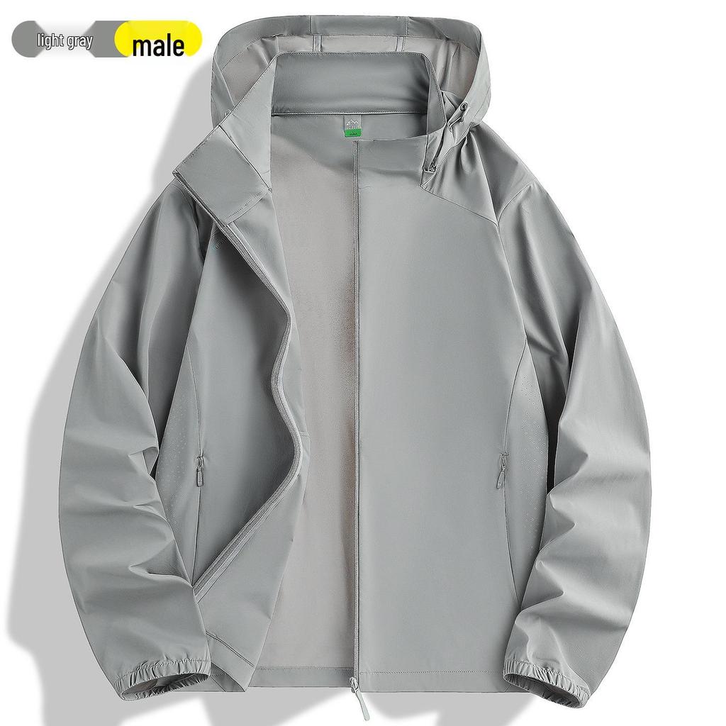 Unisex Summer UV Protection Hooded Windbreaker: Lightweight Nylon Ice Silk Fishing Suit