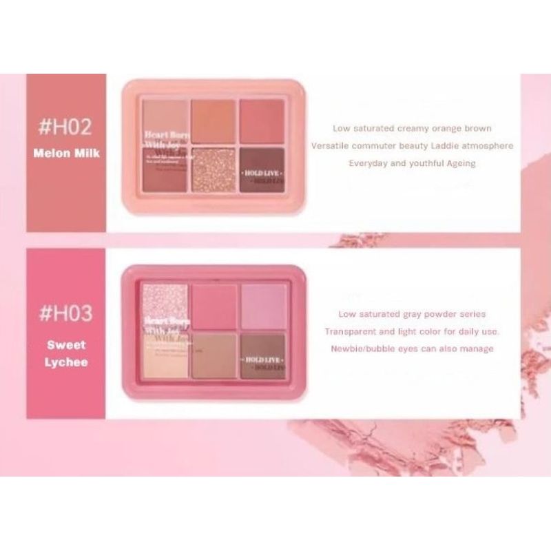 HOLD LIVE - 6 Color Eyeshadow - Sweet Lychee