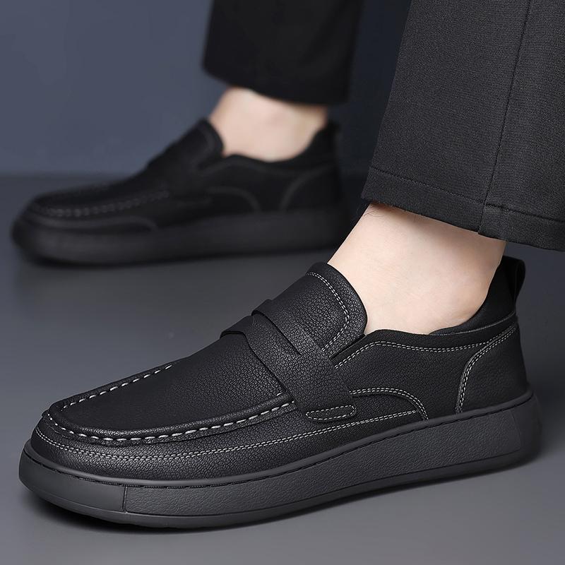 Fashion Brand Soft Comfortable Flat Bottomed Walking Travel Shoes High-quality Handmade Urban Business Leather Shoes Men's Casual Shoes