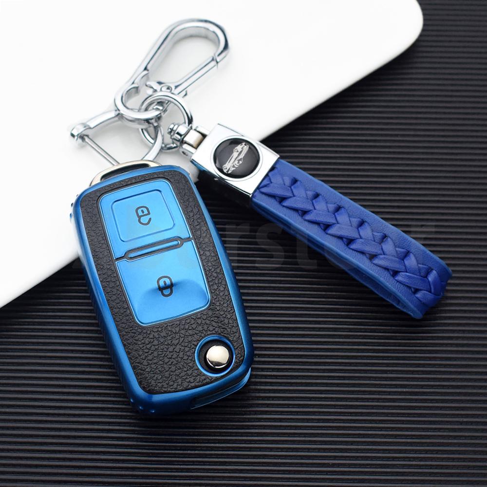 For VW Volkswagen Golf 4 5 6 MK4 Amarok Polo Bora Jetta Altea Alhambra Passat Beetle Caddy Tiguan TPU Car Key Case Cover Shell