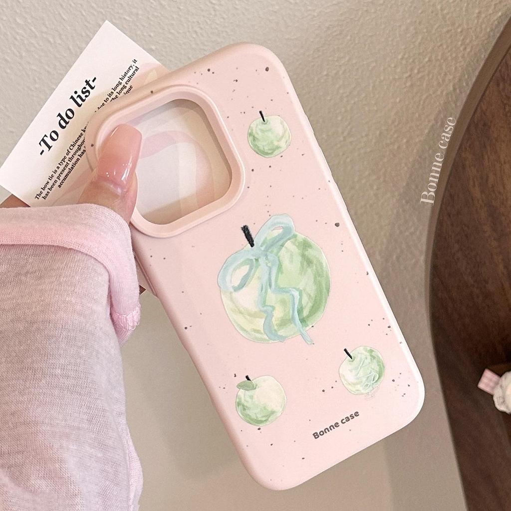 Art oil painting green apple cell phone case for apple phone
