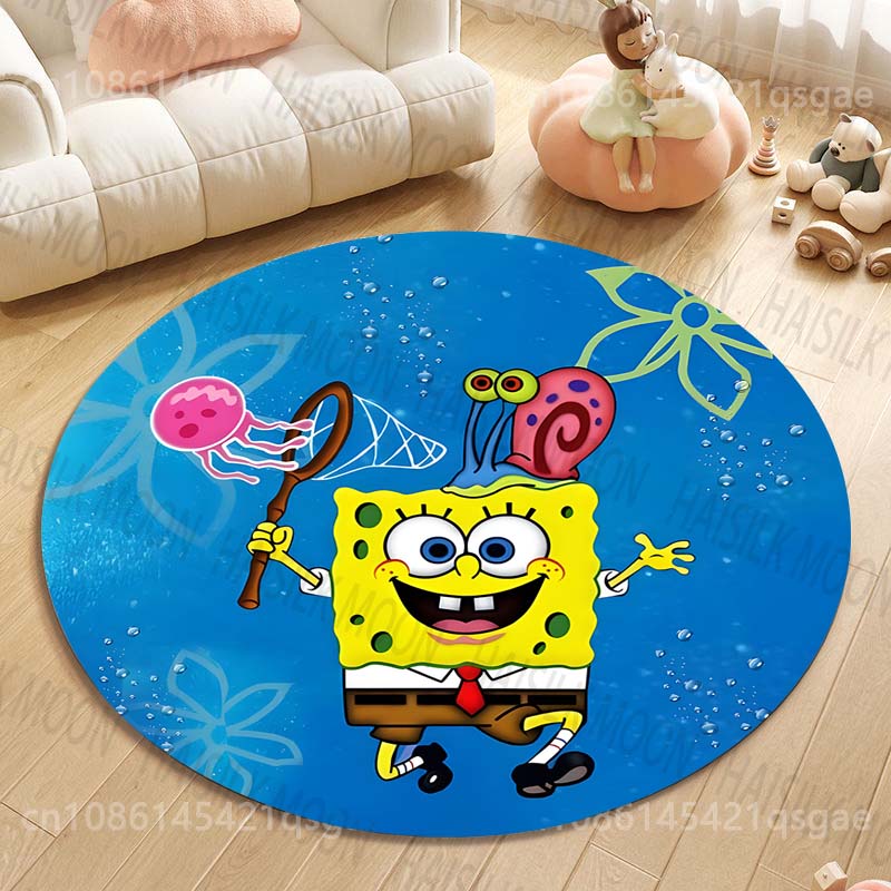 Multiple Styles Pokemon Bulbasaur Cartoon Print Round Rugs Carpet for Living Room Bedroom Kids Room Bath Chair Mat Home Decor
