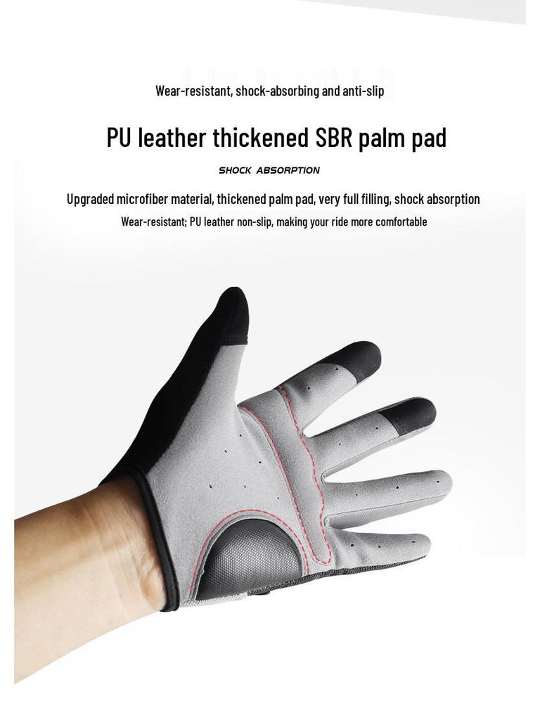 Slitstarka, halkfria cykelhandskar med full finger för utomhussporter och med pekskärmsfunktion.