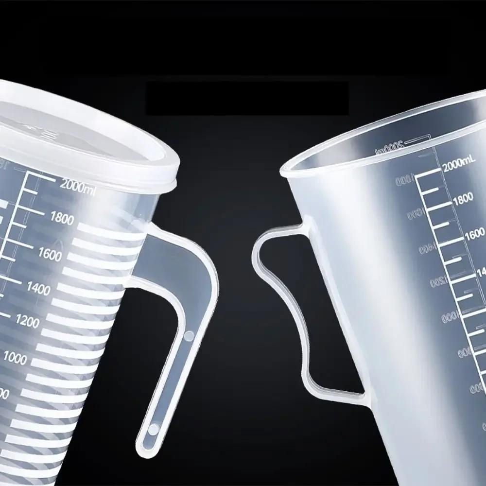 Plastic Graduated Measuring Cup Large Capacity Scale Laboratory Beaker Clear with Lid Transparent Mixing Cup Kitchen Measuring