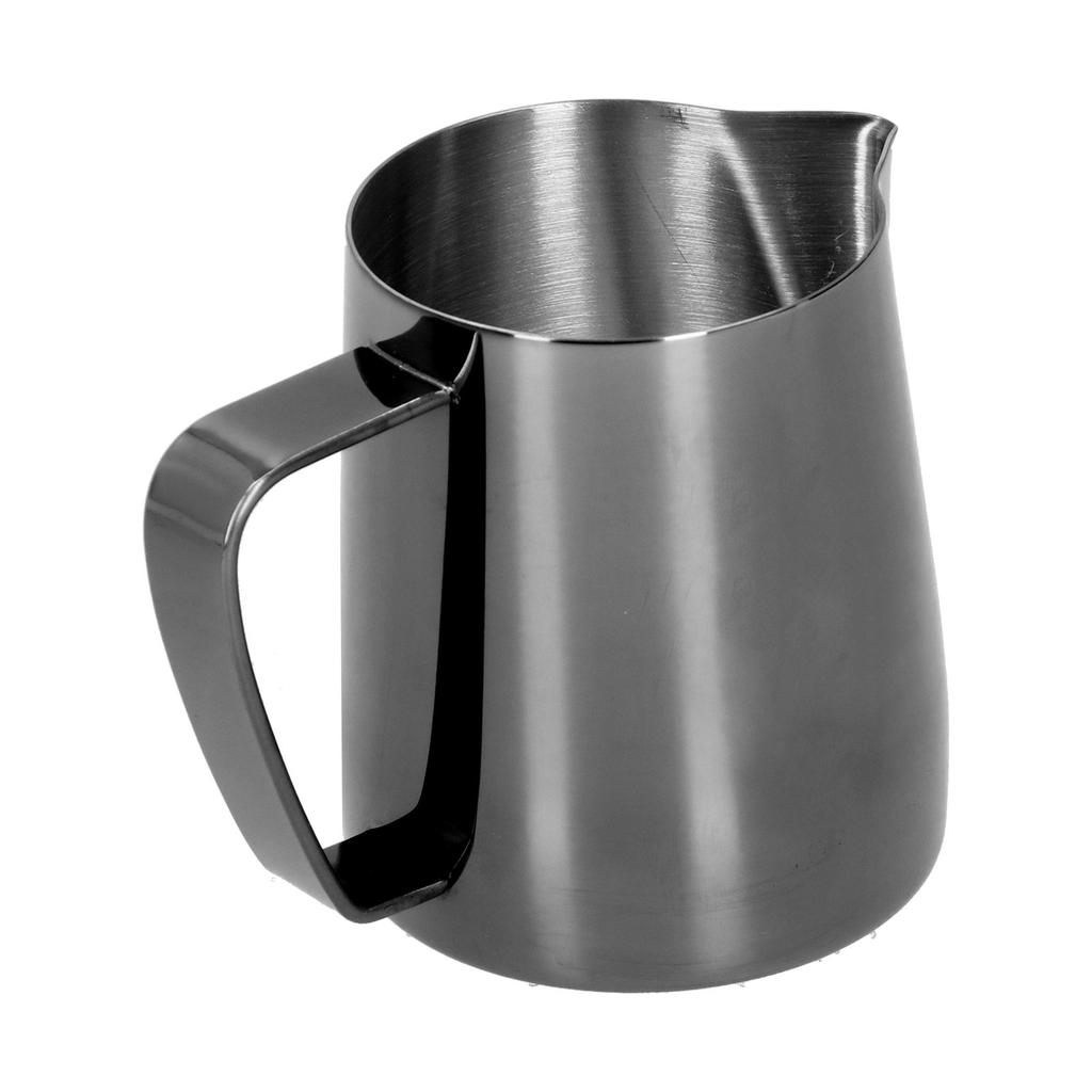 MultiPurpose Coffee Frothing Cup Stainless Steel Pointed Mouth Milk Froth Mug for Home(Black 600ml)